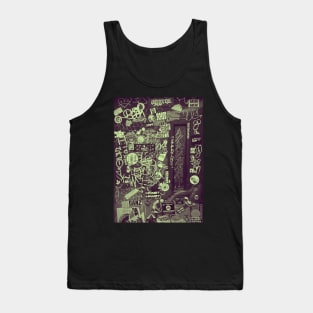 Green Graffiti Sticker Tag NYC Tank Top